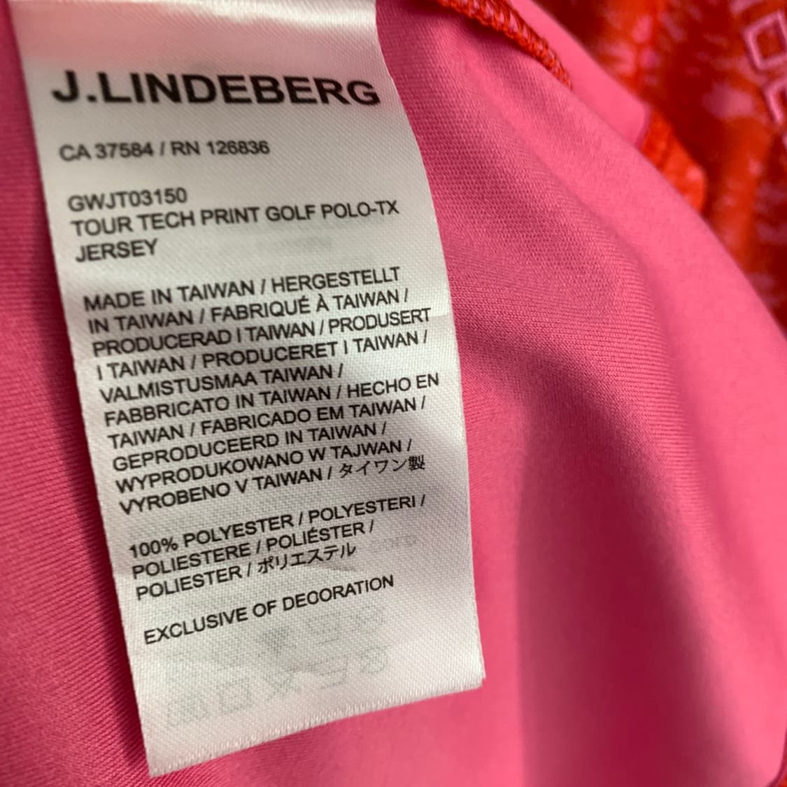 S 제이린드버그 골프 투어 테크 프린트 폴로 PK 반팔 카라티 상품이미지8