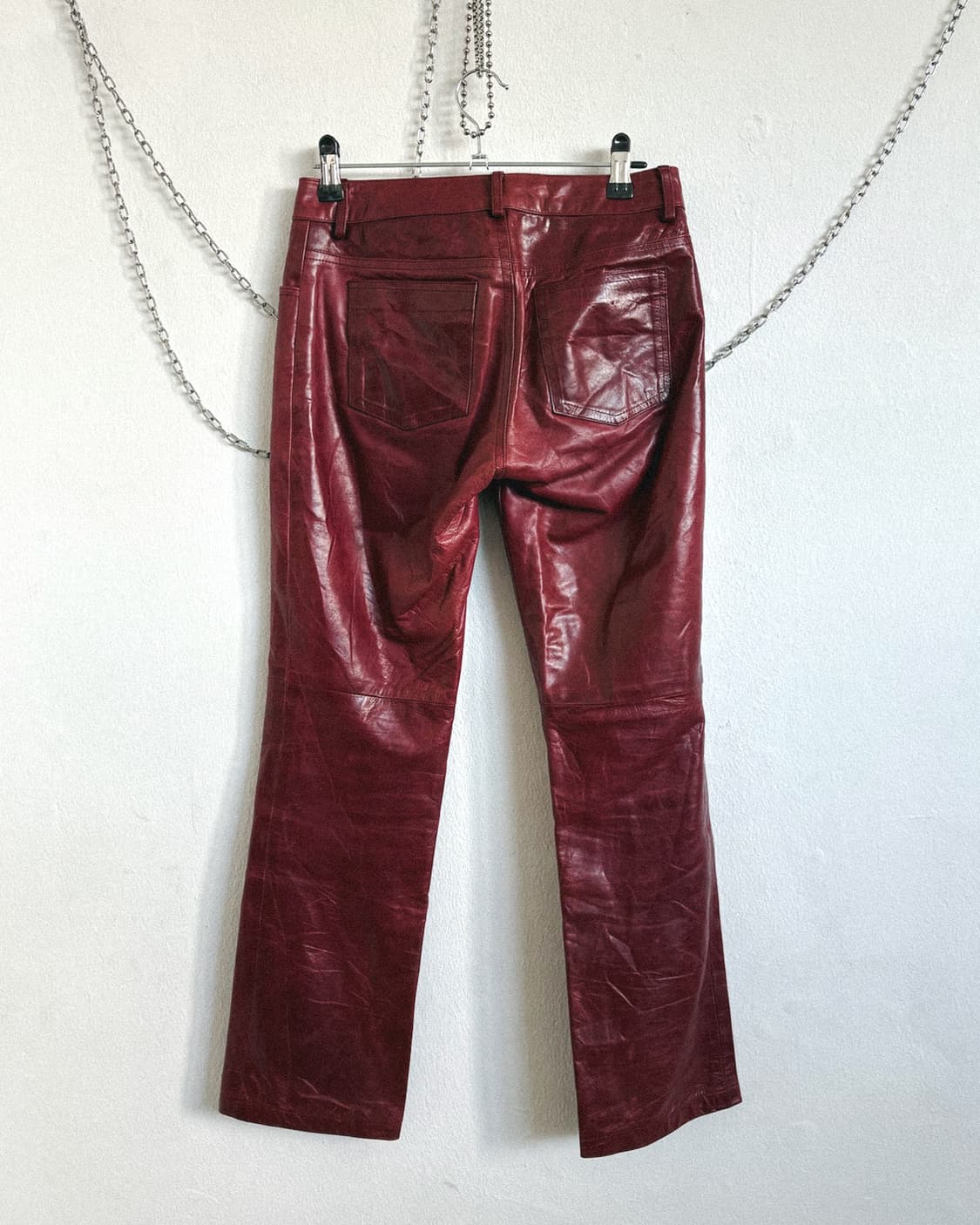 earl jean 세미 플레어 레더팬츠 상품이미지5