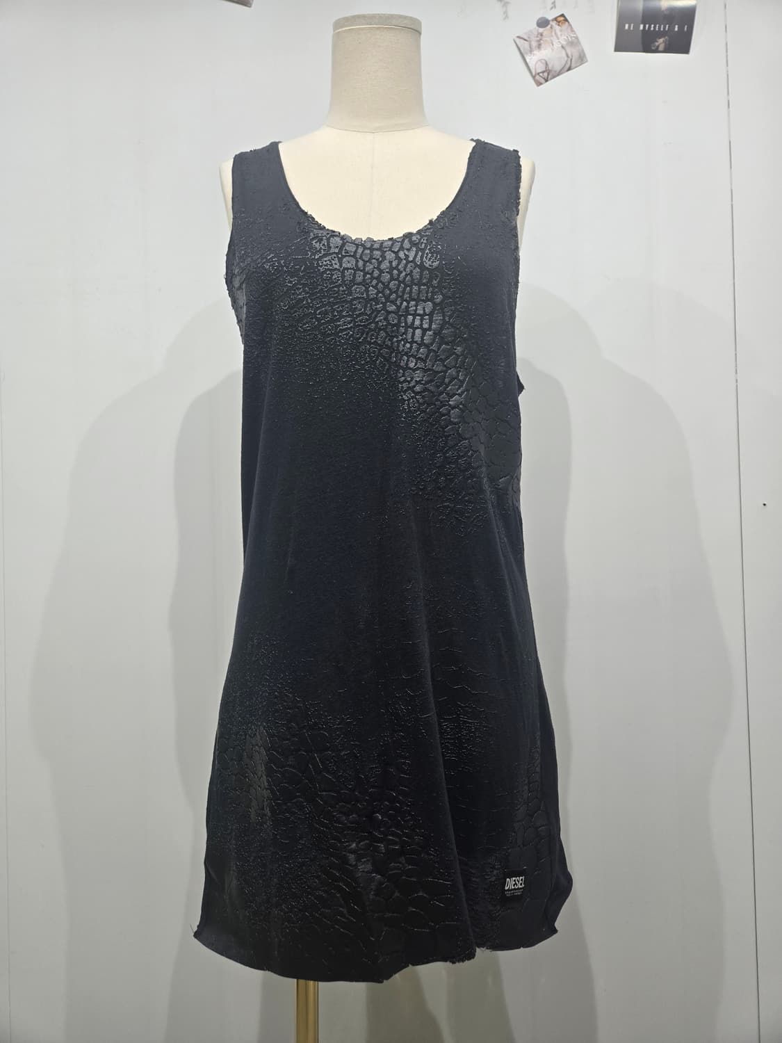 디젤 블랙 크랙 나시 원피스 상품이미지1