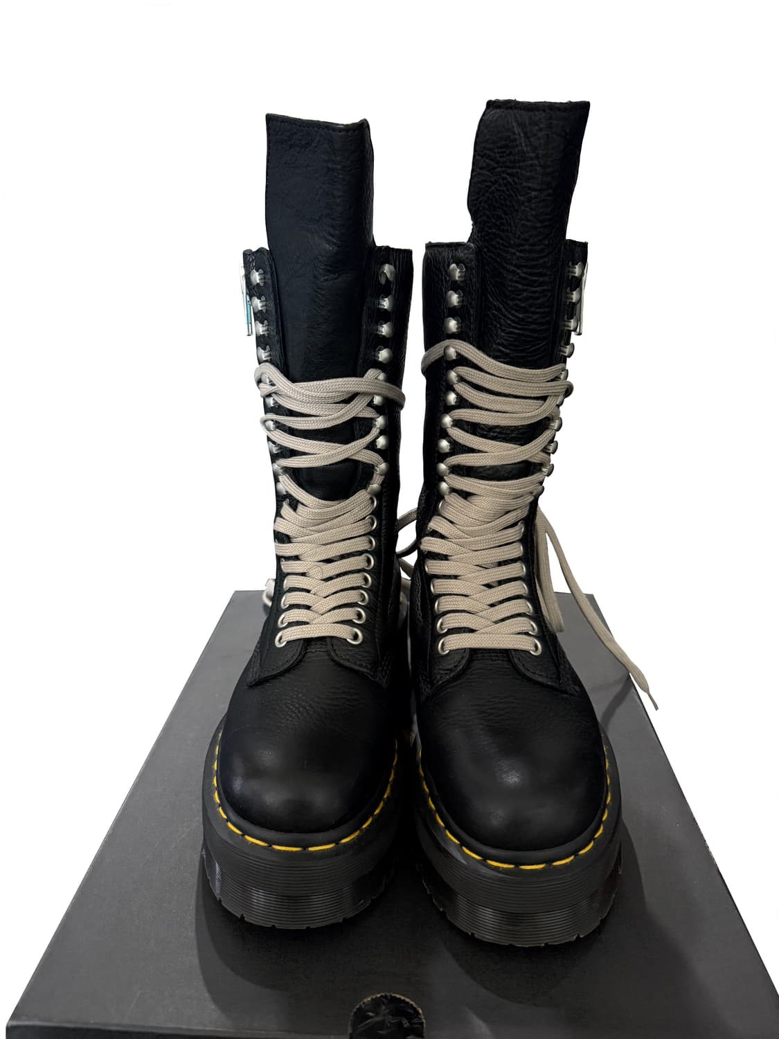 닥터마틴 x 릭오웬스 1918 RO 레더 레이스 업 플랫폼 부츠 블랙 상품이미지6