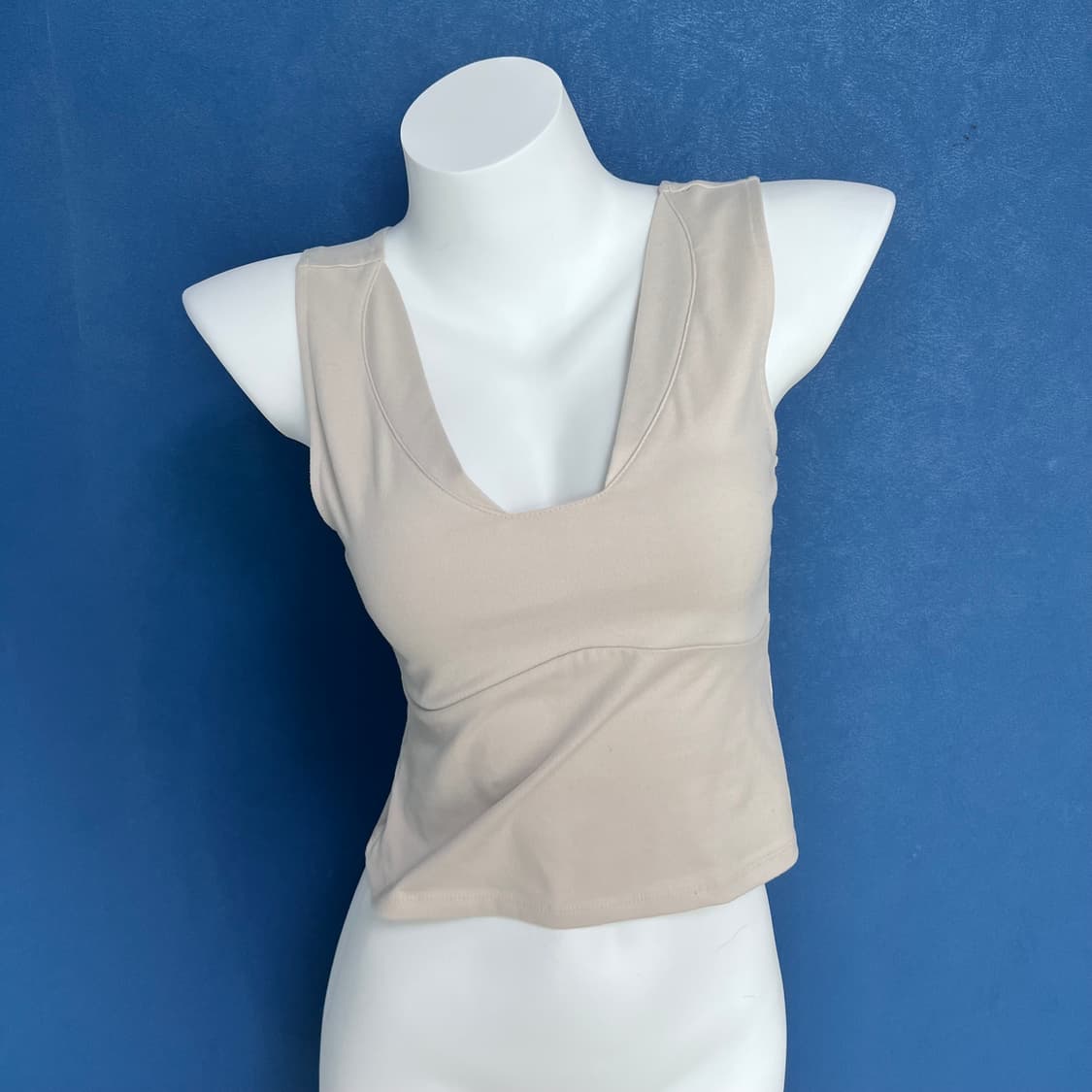 Iina V-RIB SLEEVELESS[SAND]  상품이미지1