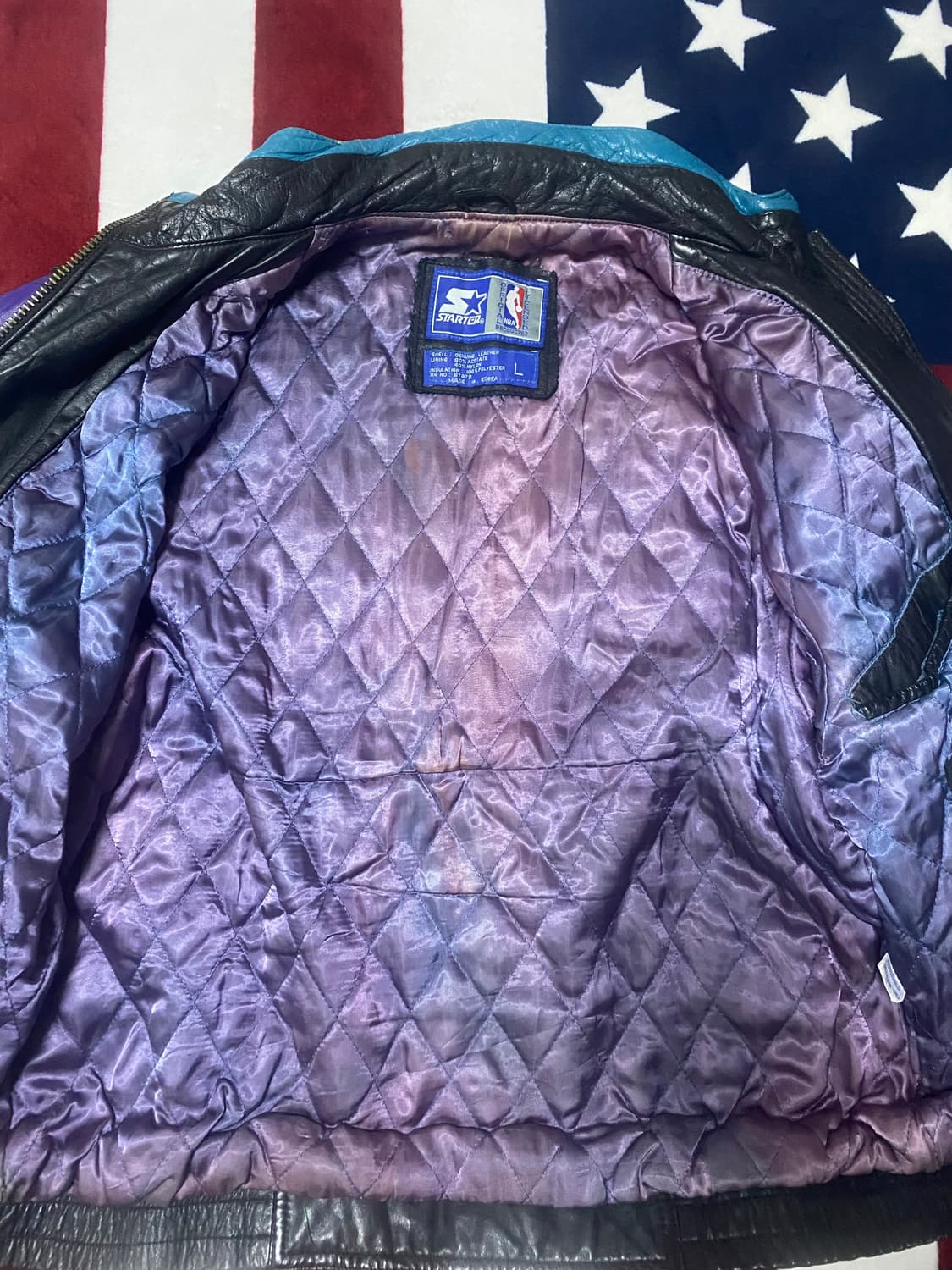 NBA 90s 샬럿 호네츠 스타터 가죽자켓 상품이미지5