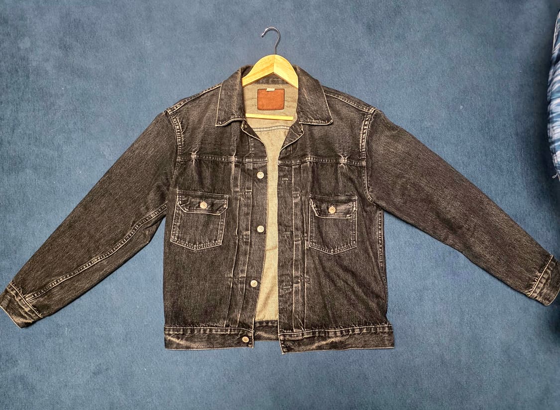 슈가케인 14.25Oz 워싱 블랙 데님 2세대 자켓 (42) 상품이미지1