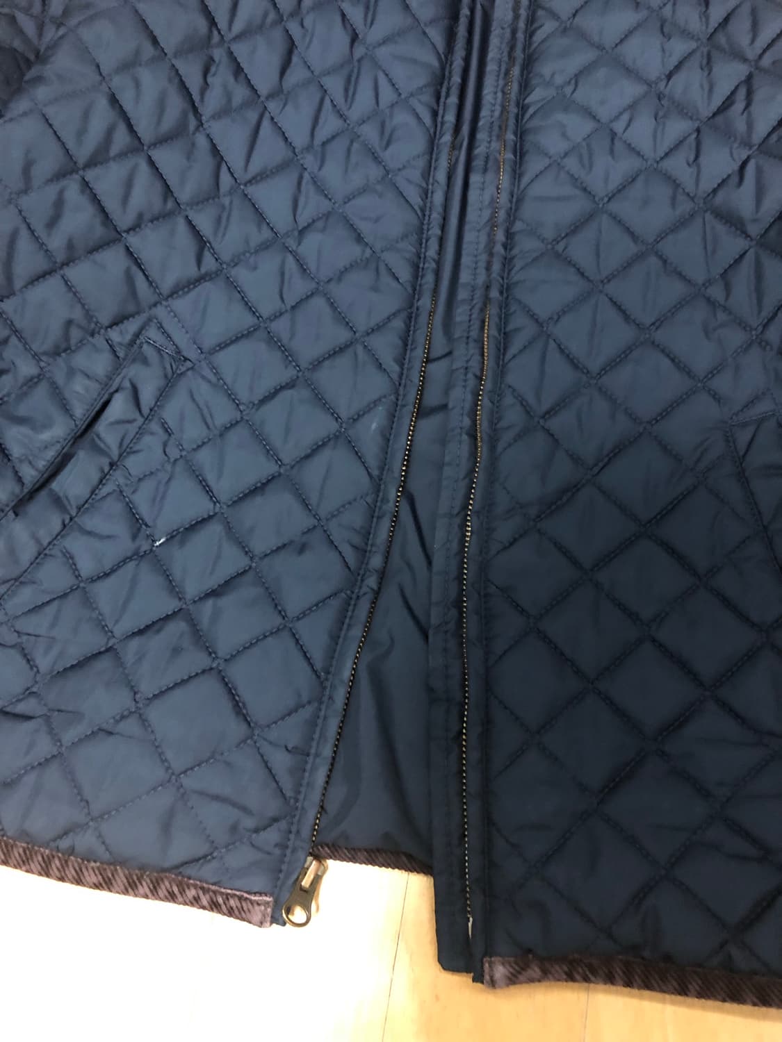 폴로 랄프로렌 네이비 코듀로이 배색 퀼팅자켓 XL 상품이미지5