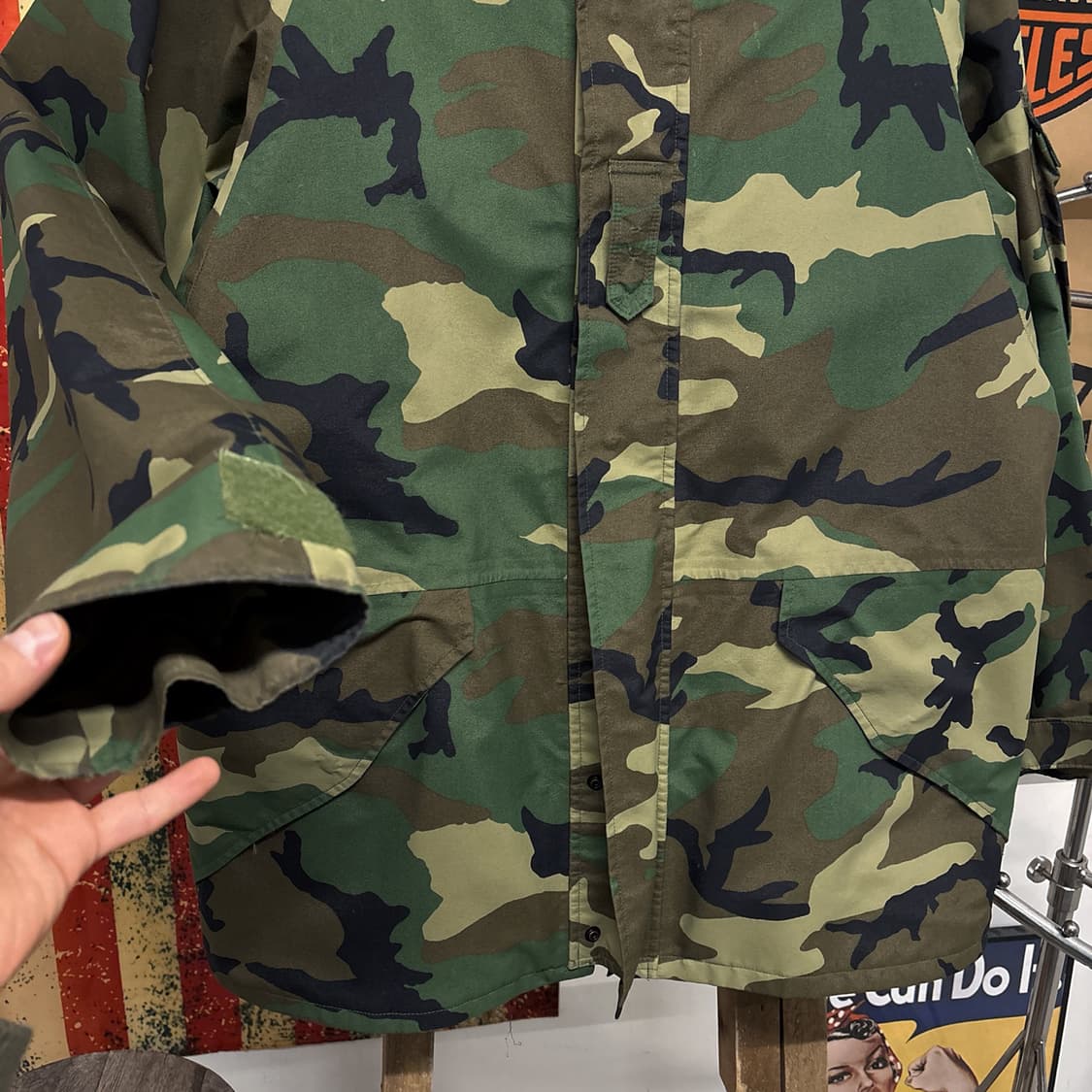 80s 오리지날 U.S ARMY ECWCS 파카 우드랜드 카모 N489 상품이미지4