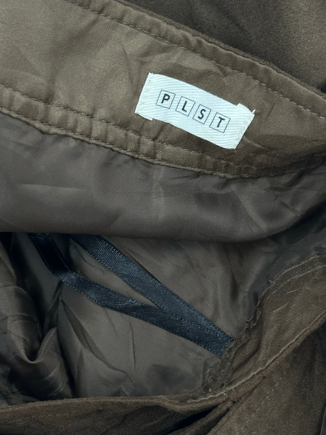 Plst 랩 스커트 버클 스웨이드 스커트 상품이미지4