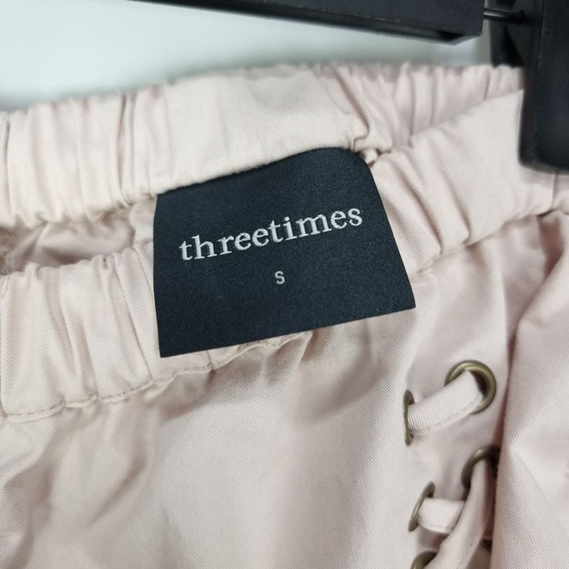 [쓰리타임즈] 루즈핏 리본 셔링 리코 카고 팬츠 M17557 상품이미지6