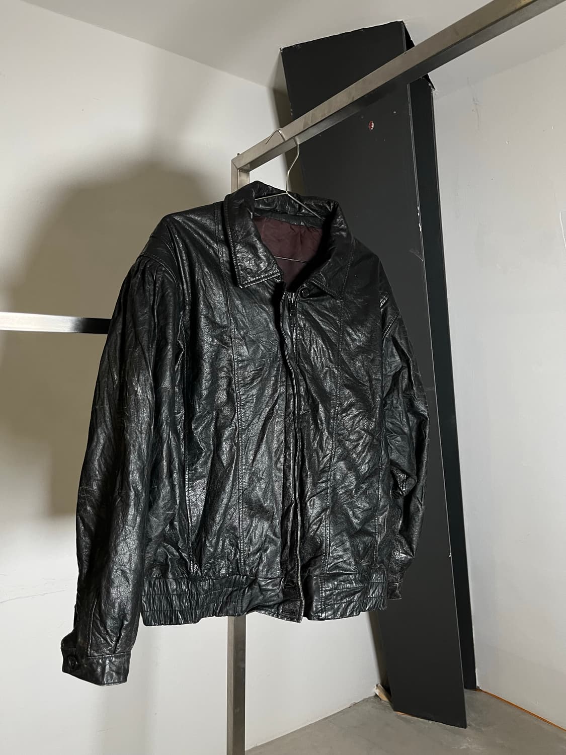 90’s Cow Leather Bomber Jacket 상품이미지5