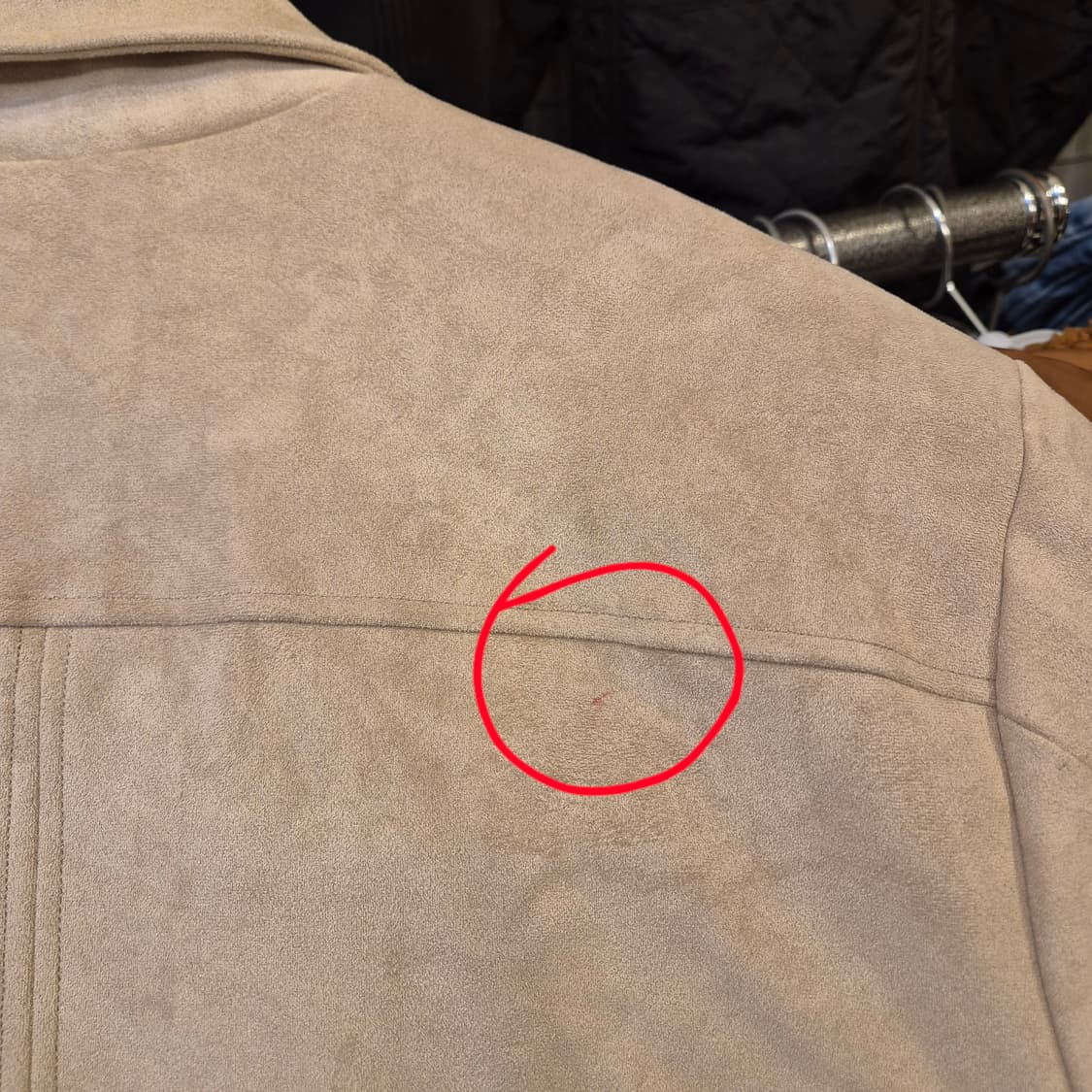 L~XL(착샷잇음)베이지 스웨이드자켓  상품이미지5