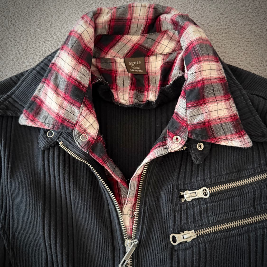 Agate label shirt layered zip 상품이미지2