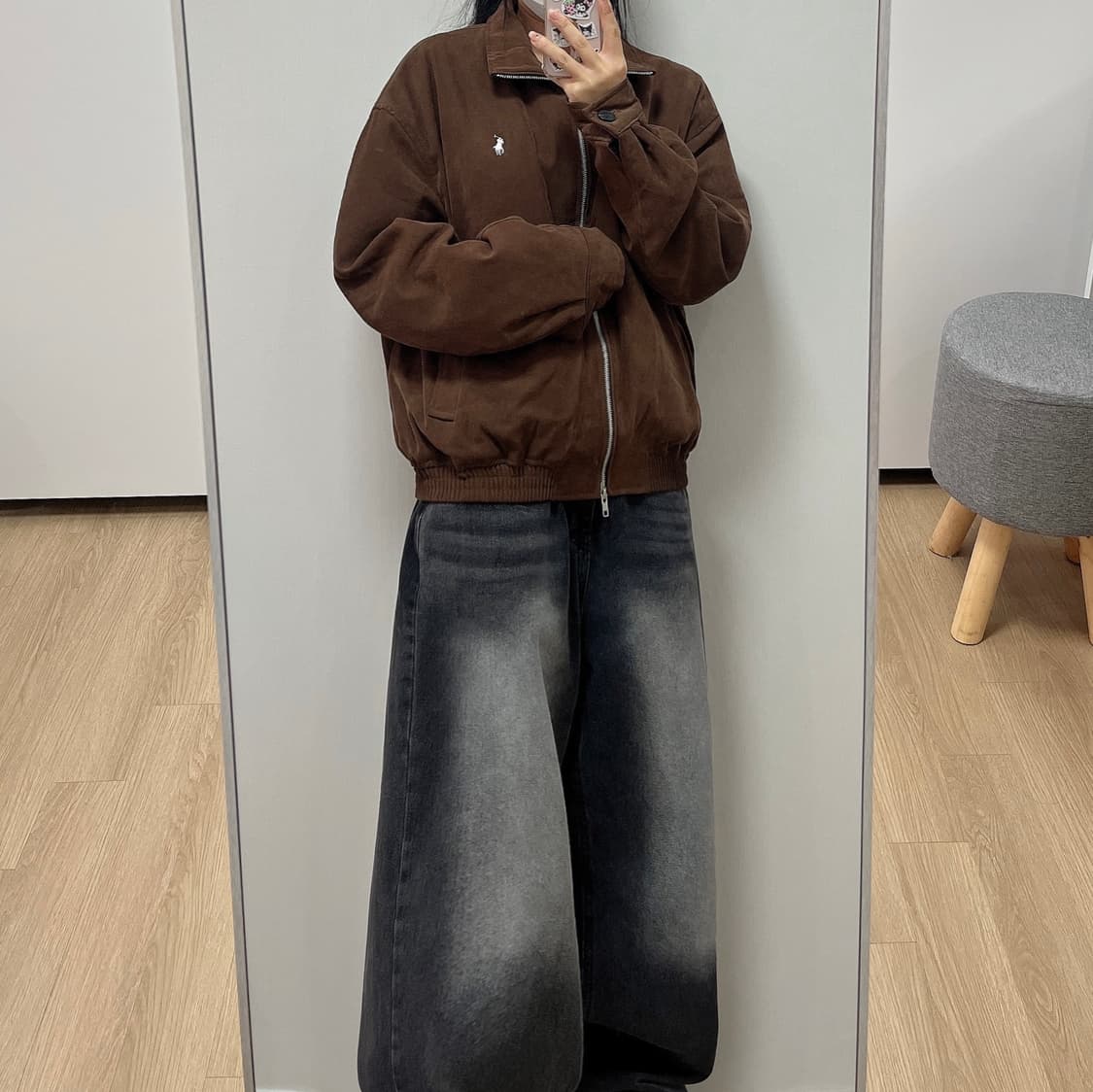 폴로 랄프로렌 브라운 누빔안감 스웨이드 자켓 상품이미지1