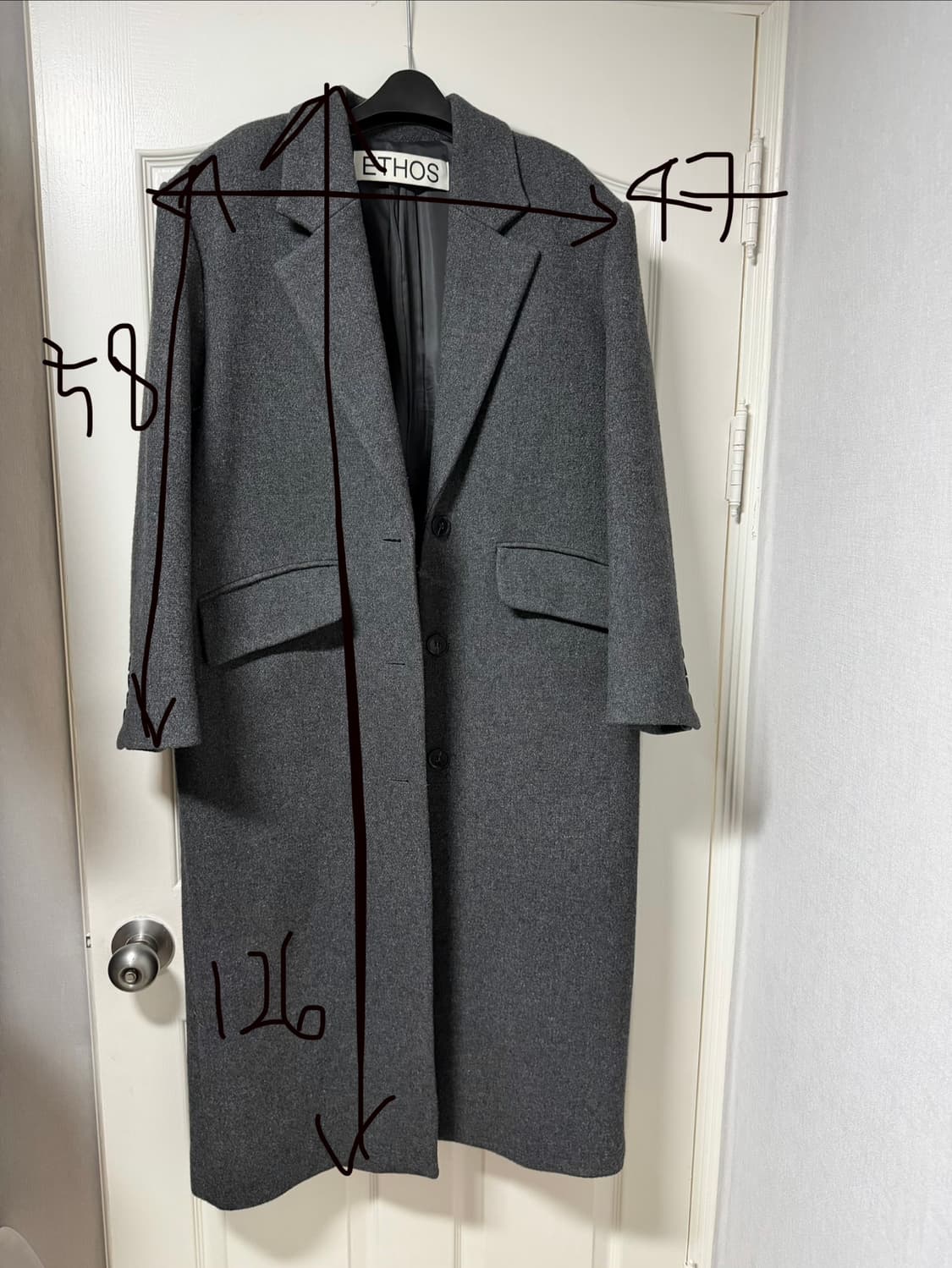 에토스 ethos 차콜 싱글 코트 ethos 상품이미지5