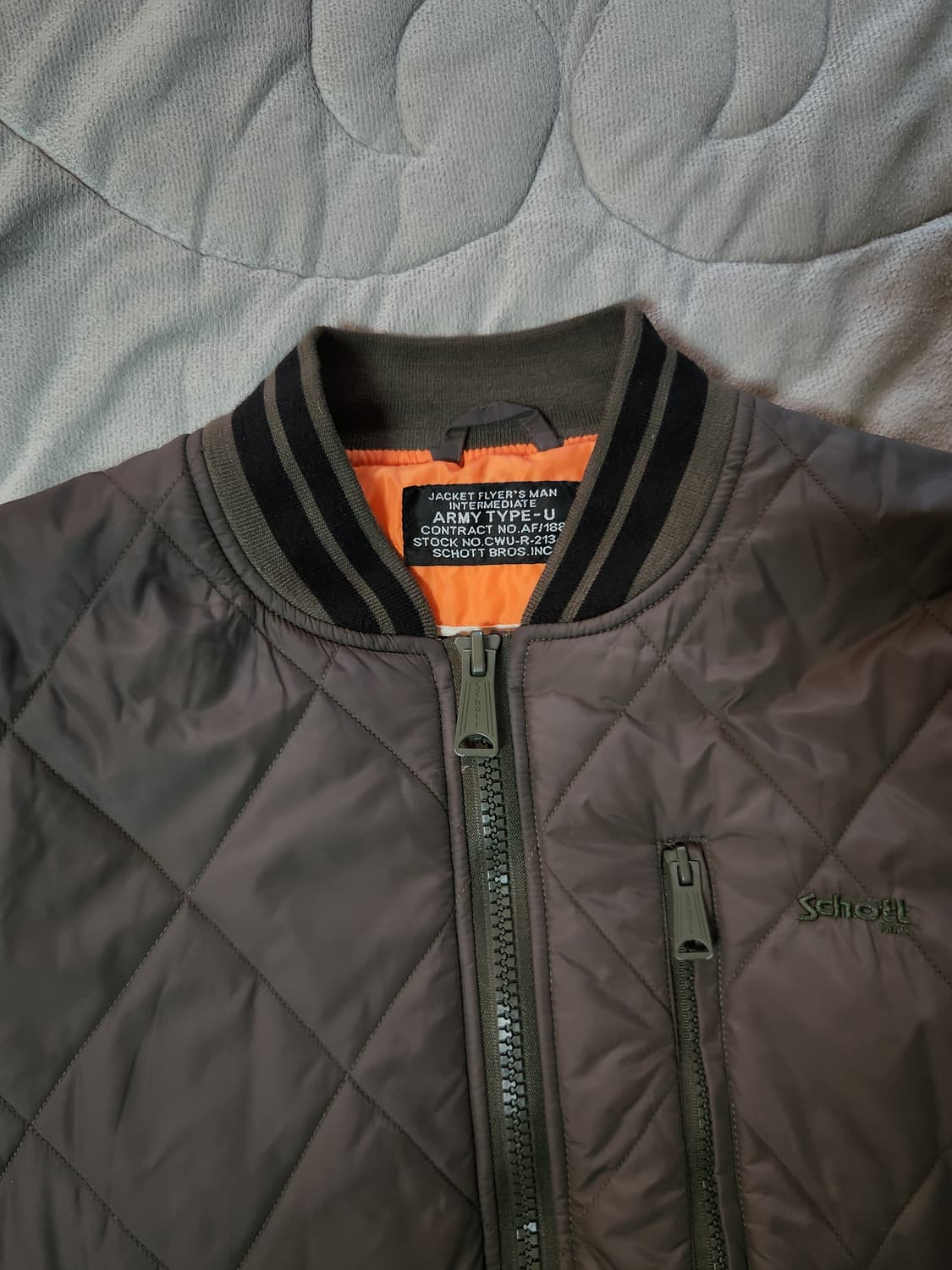 Schott 카키 숏패딩 상품이미지2