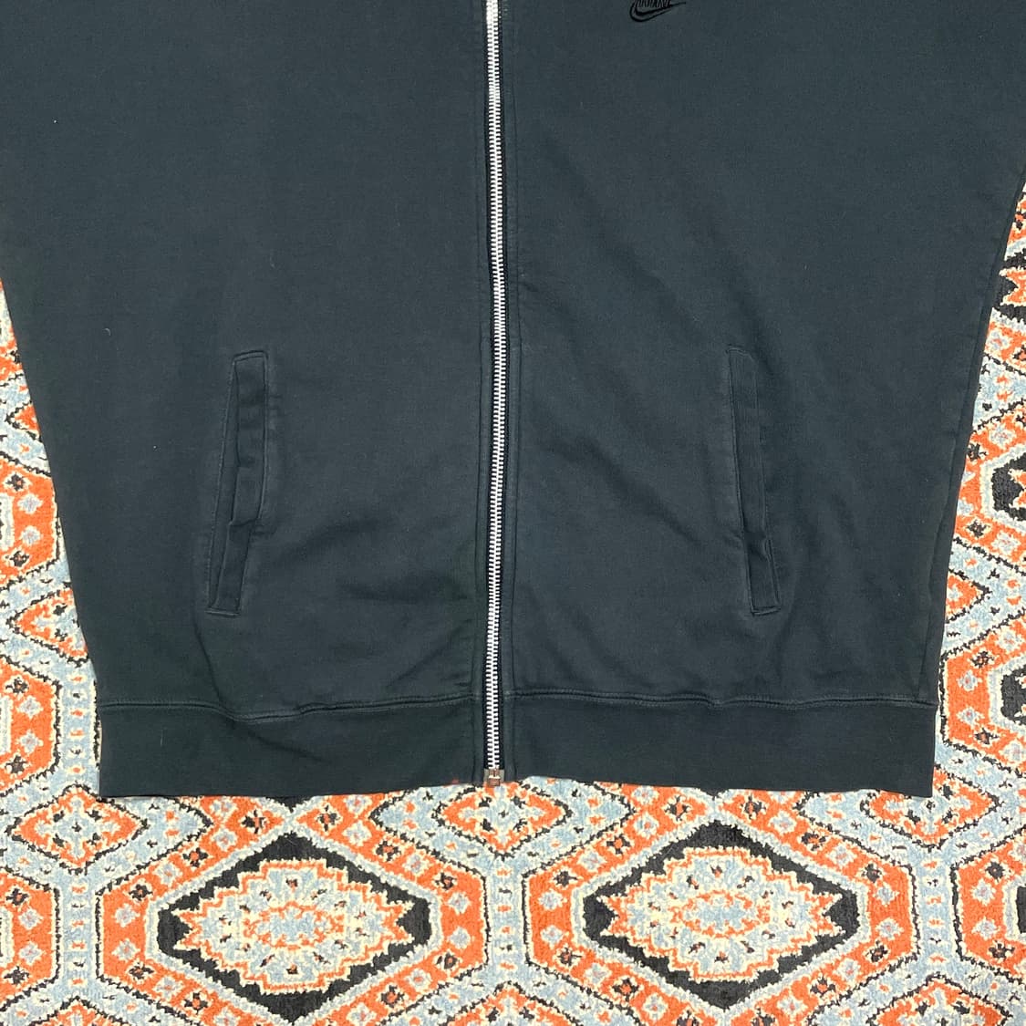 나이키 스몰로고 블랙 반팔 후드집업 남성L 상품이미지3