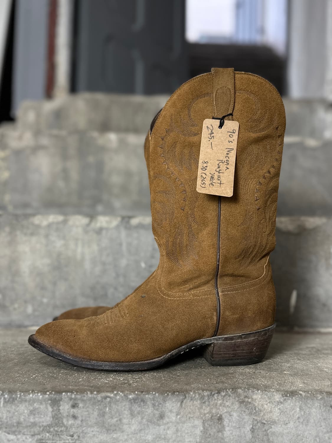 90's USA 노코나 러프아웃 스웨이드 웨스턴 부츠 카우보이 부츠 상품이미지5