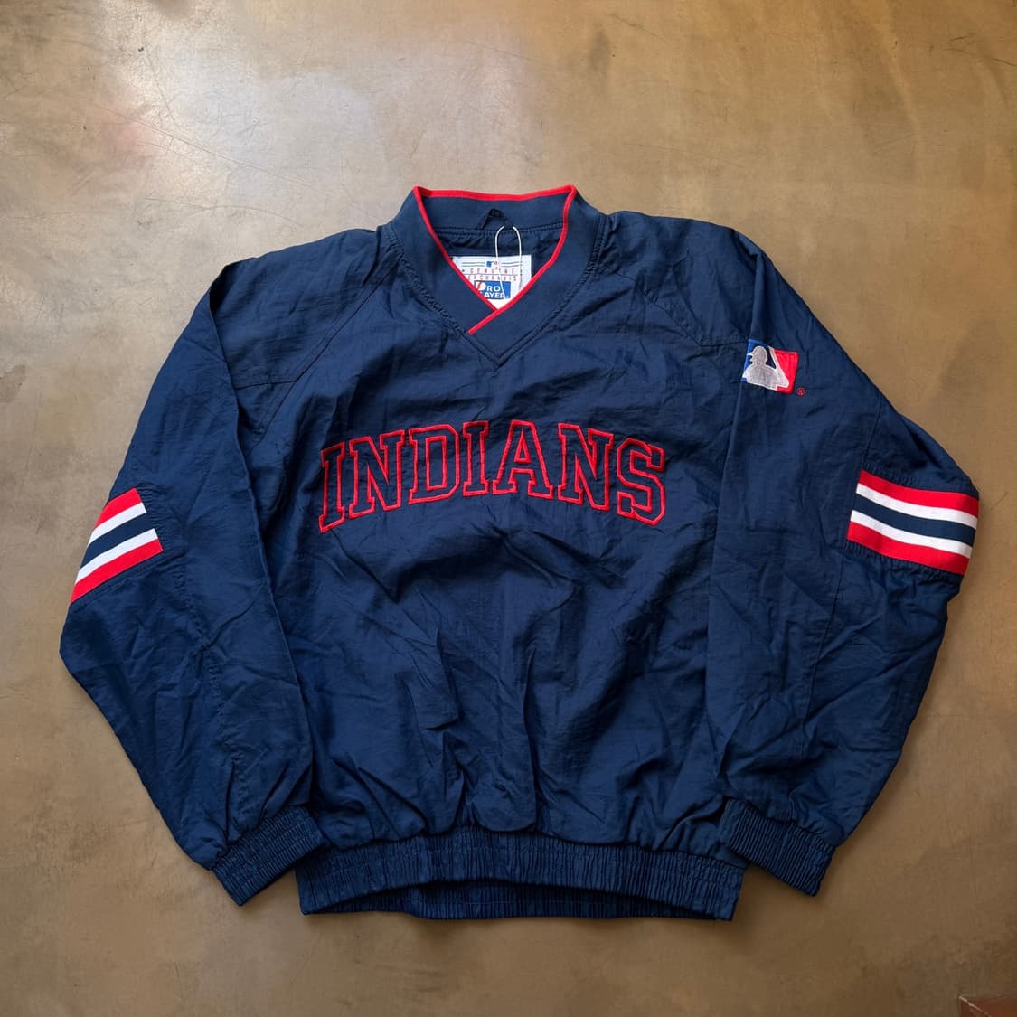 90S 프로 플레이어 클리브랜드 인디언스 스포츠 풀오버 윈드브레이커 상품이미지1