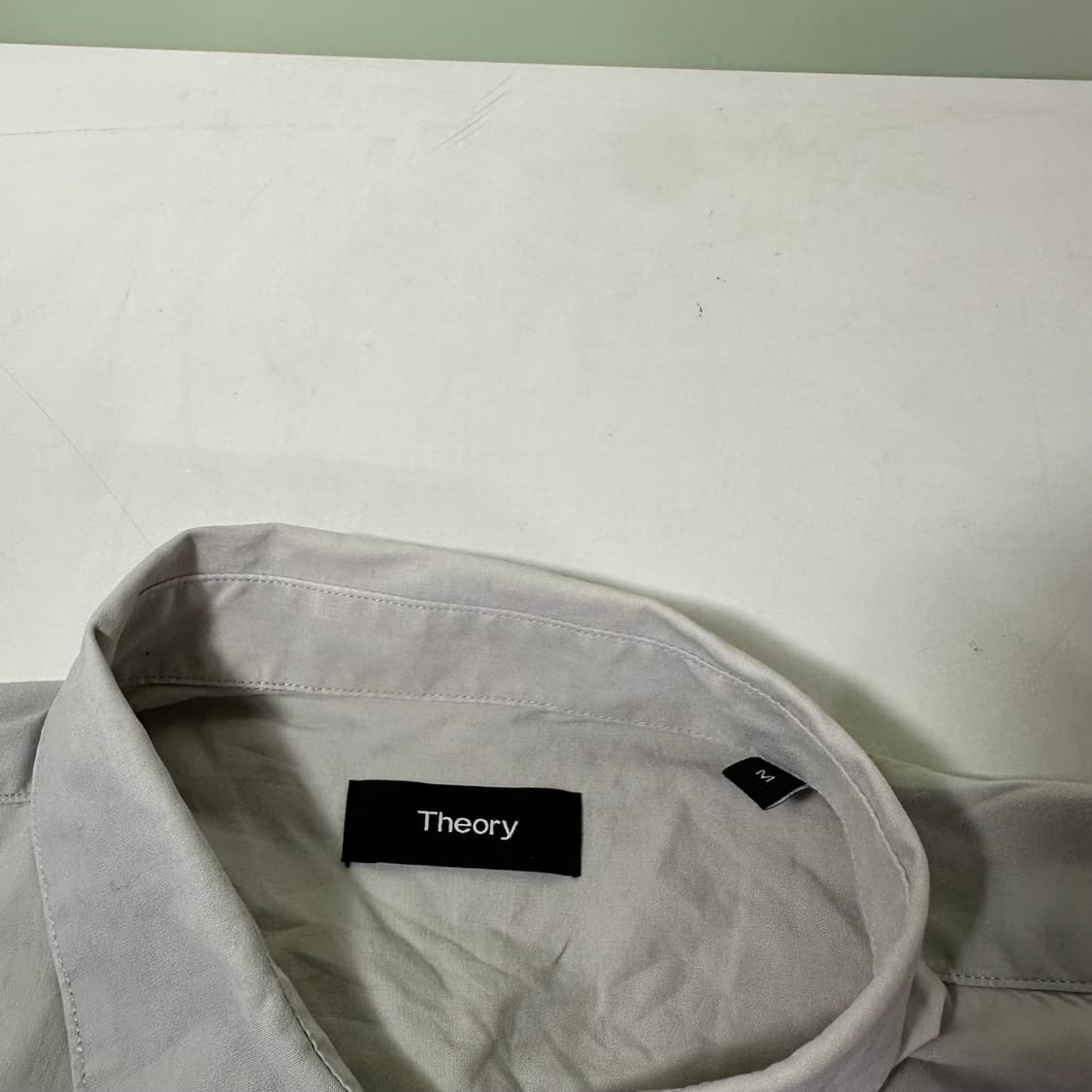 100 M 띠어리 시멘트그레이 플랫카라넥 써머코튼 셔츠 상품이미지2