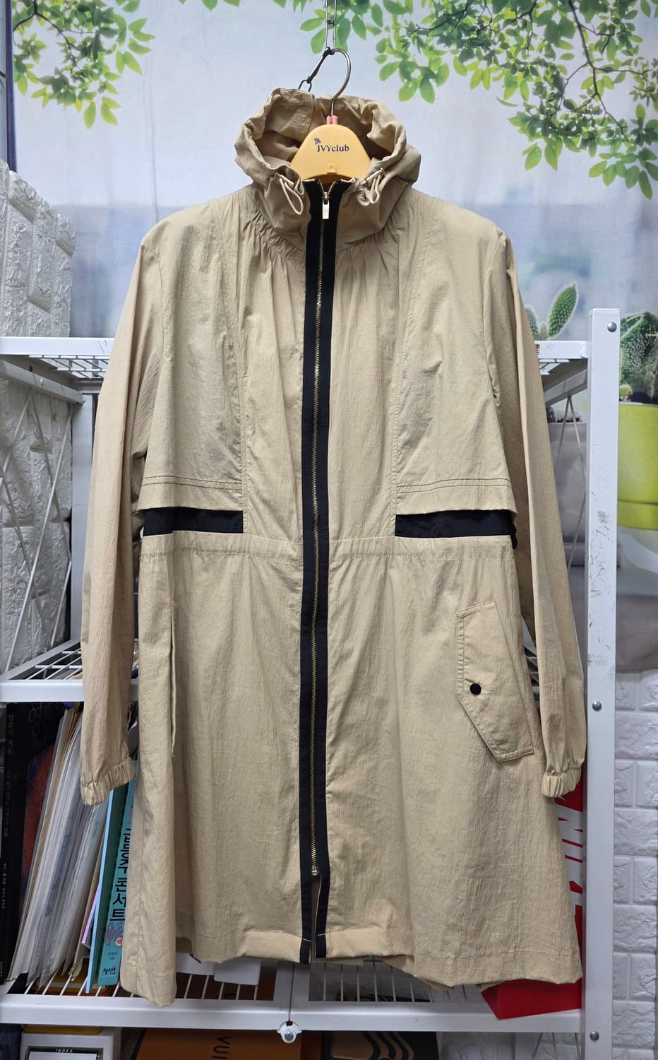 블루페페 여성바람막이 77 사파리 야상 후드 롱바람막이 WM48 상품이미지1