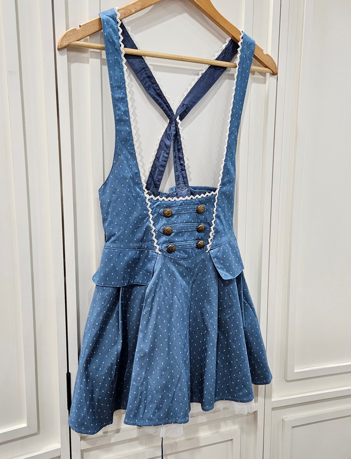 (시크릿 허니) 데님톤 도트 코르셋 원피스 상품이미지2