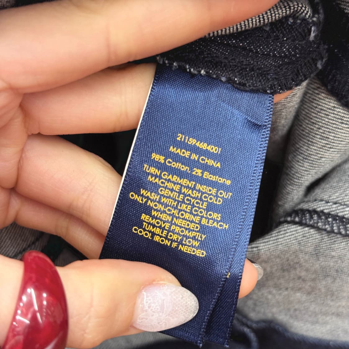 폴로 랄프 로렌 인디고 데님 미디스커트 슬릿 디테일 H라인 진청 상품이미지8