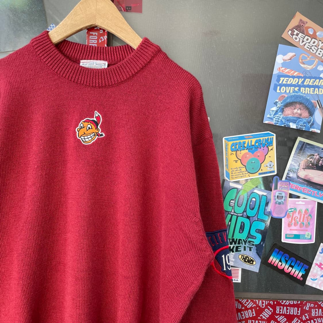 90s CoopersTown Cleveland Wool Sweater 상품이미지2