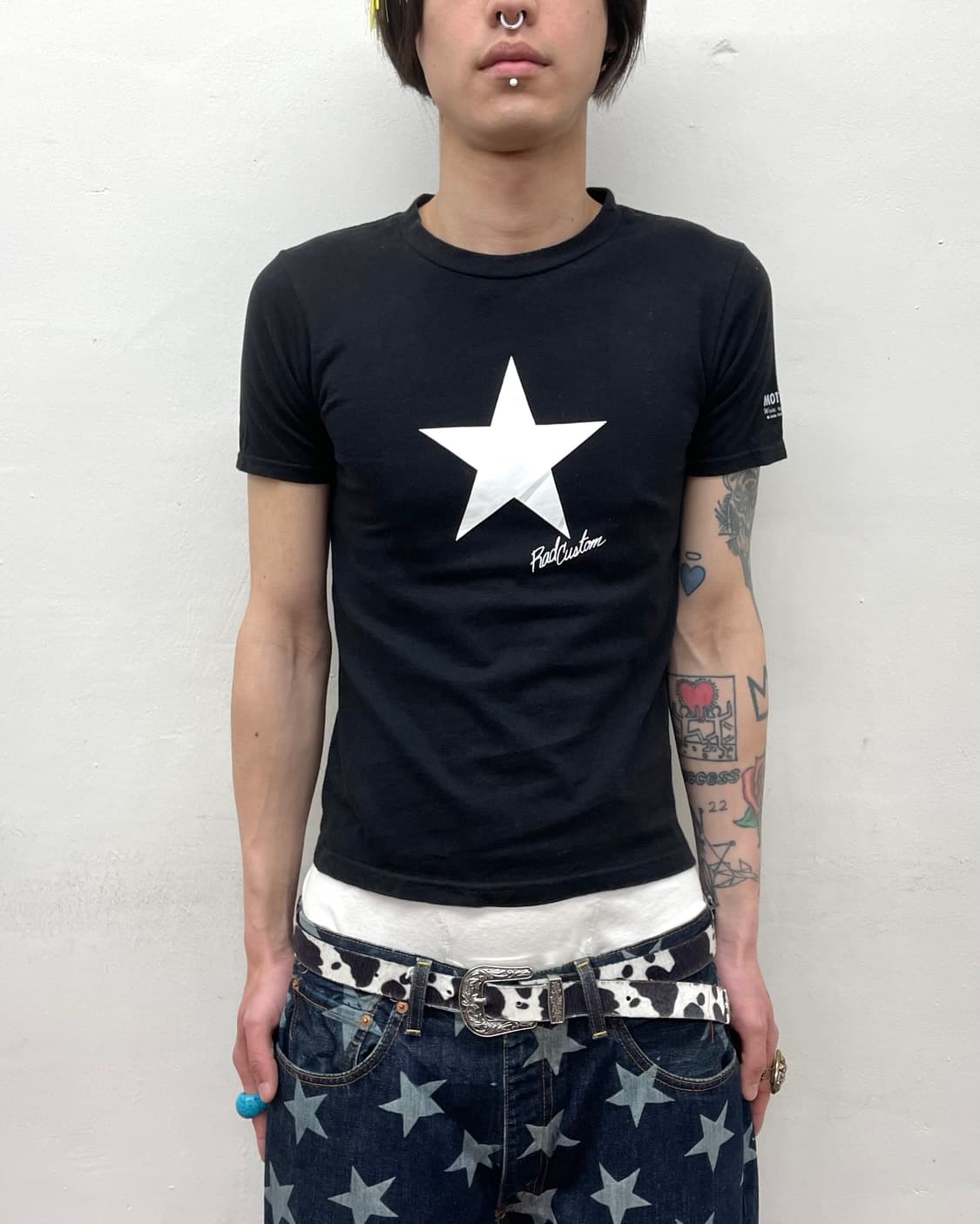 White Big Star Printed T-Shirt 상품이미지1