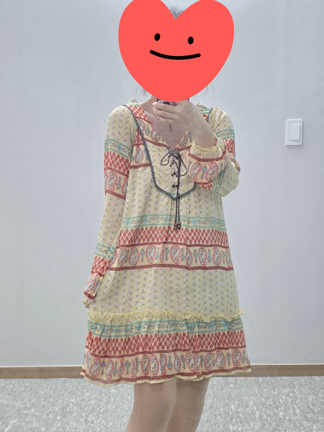 일본빈티지)오리엔탈 에스닉 하구미모리걸 보헤미안페이즐리 롱슬리브원피스 상품이미지3