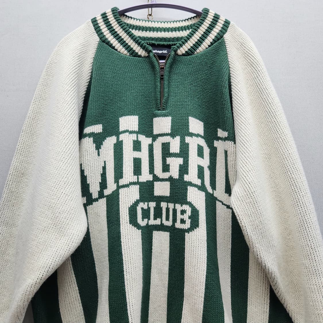 마하그리드 빅로고 반집업 니트 S(XL) 남여공용 상품이미지2
