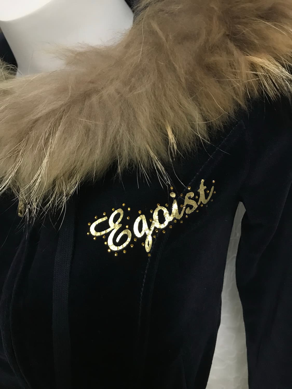 빈티지 egoist 에고이스트 갸루 울프죠 벨벳 퍼 후드 집업 상품이미지5