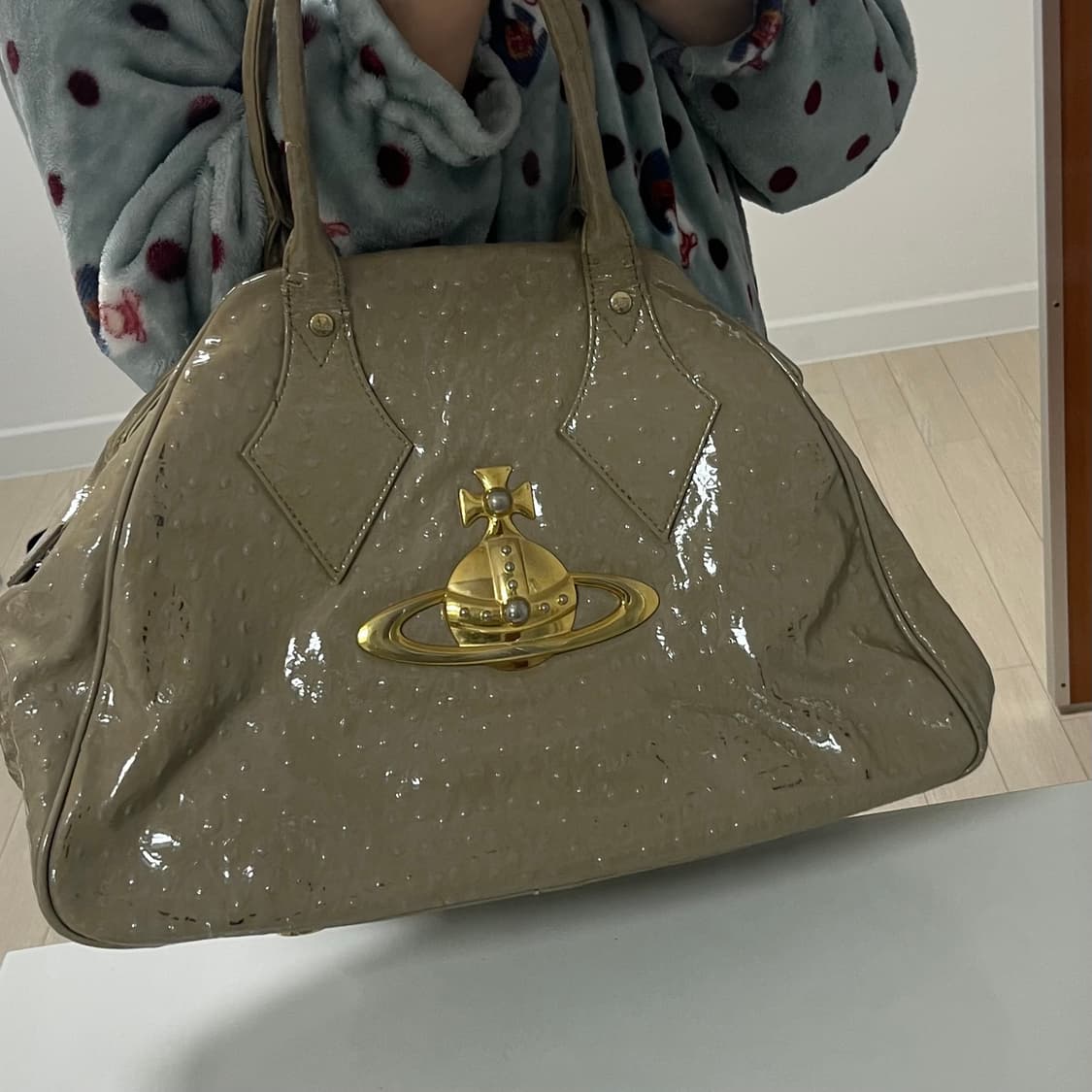 비비안웨스트우드 빈티지 빅 숄더백 아이보리 상품이미지8