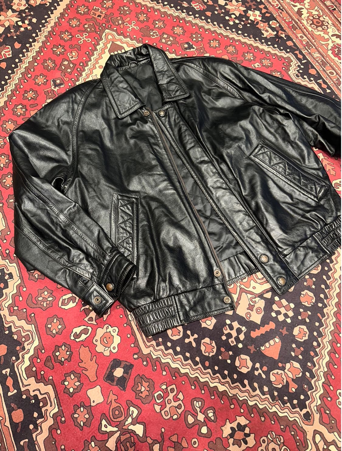 ( XL-2XL ) 가죽자켓 봄버자켓 레더자켓 항공점퍼 블루종 가죽봄버 상품이미지6