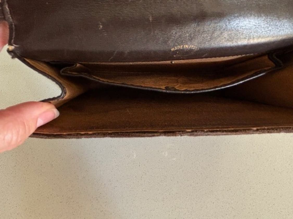 70s 구찌 빈티지 벨벳 GG 호스빗 클러치백 브라운 상품이미지5