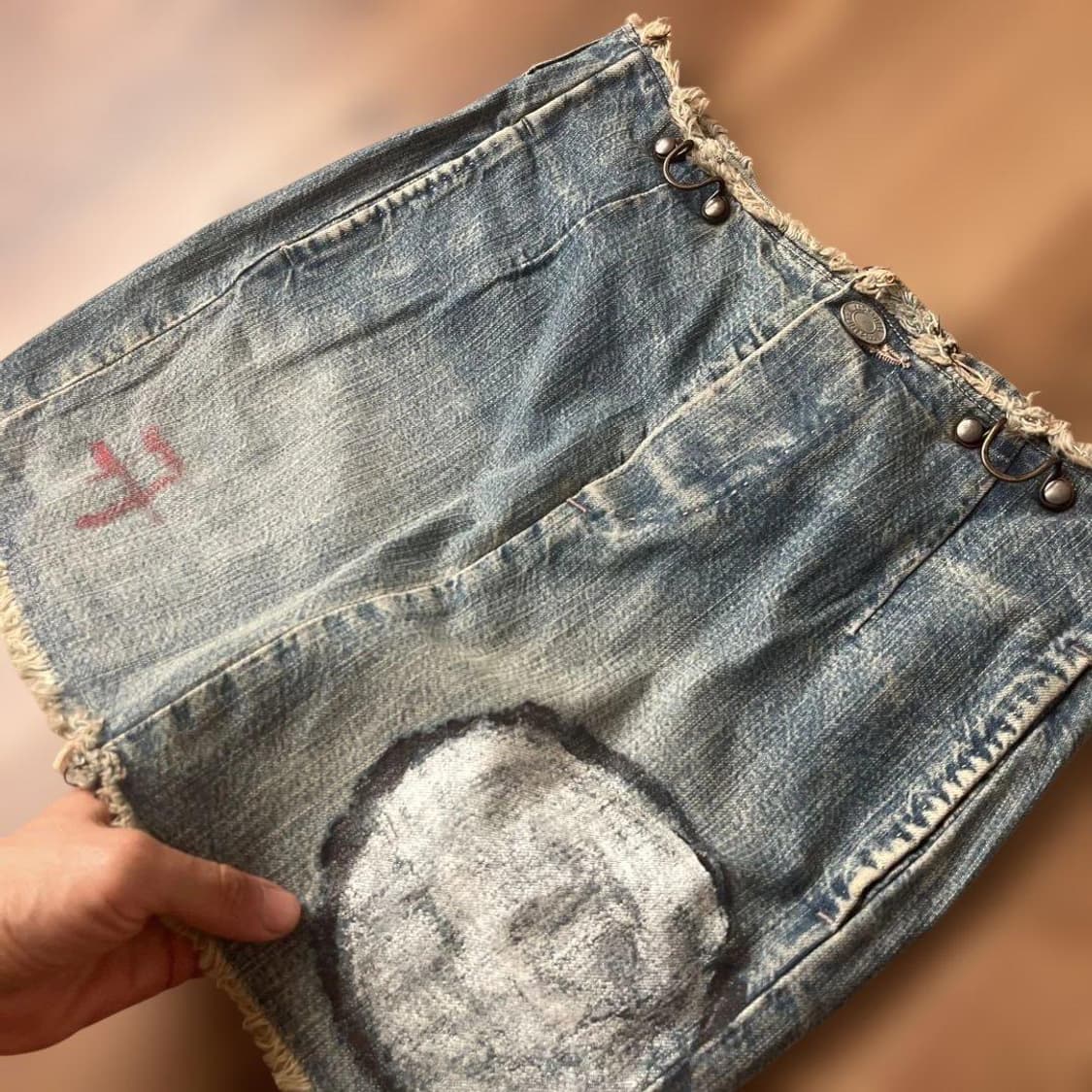 캐피탈 페인티드 데님 미니스커트 상품이미지2