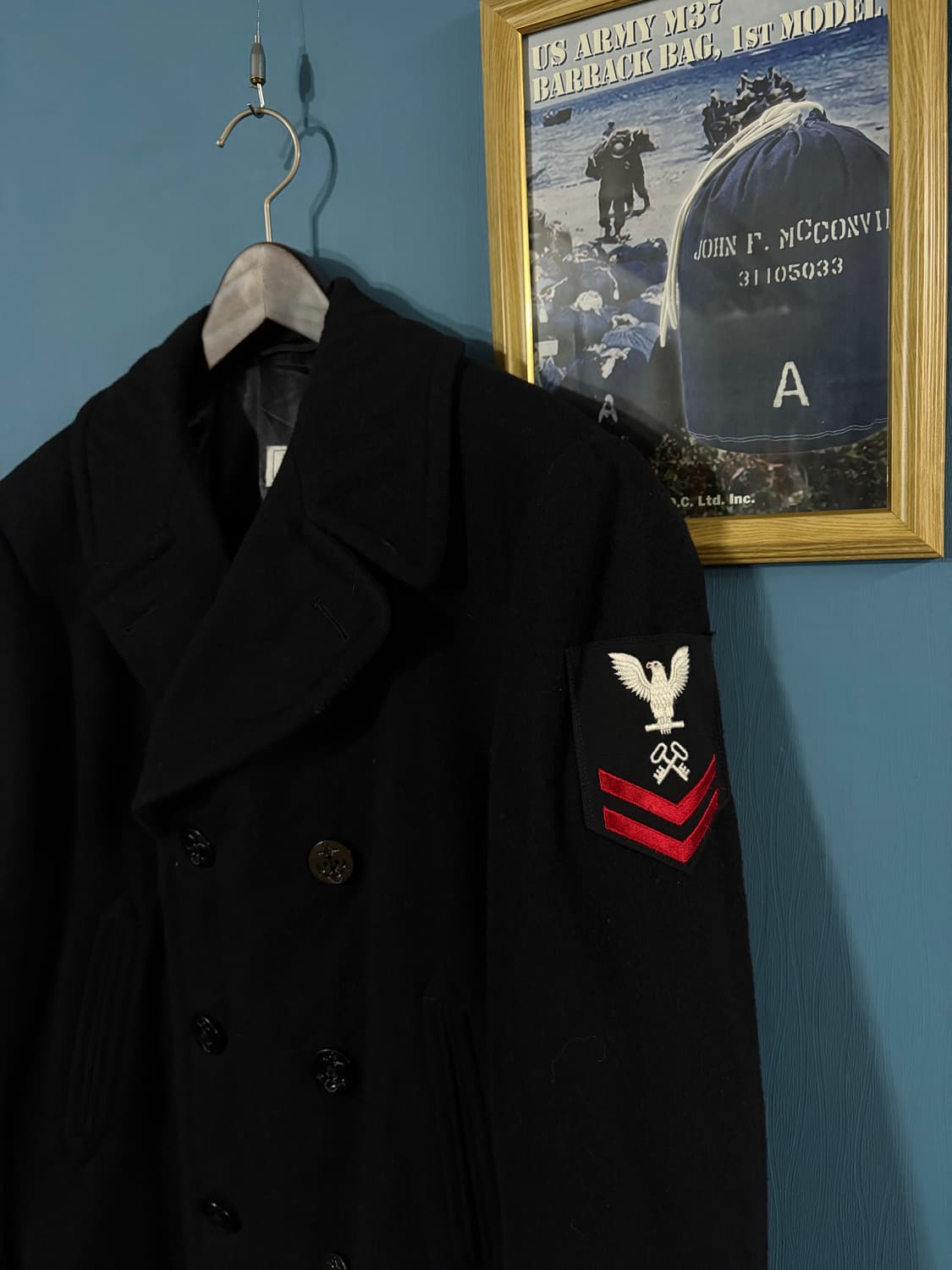 90's USN 6 Button Pea overcoat. 상품이미지2