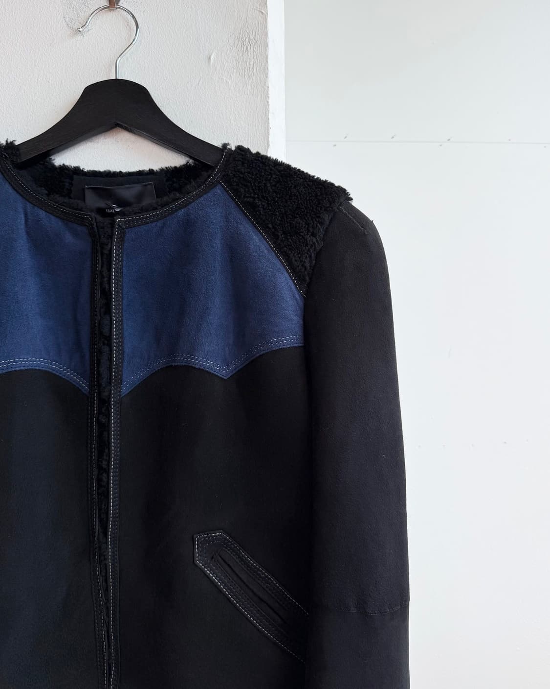 이자벨마랑 블랙 램 스웨이드 크롭 자켓  상품이미지5