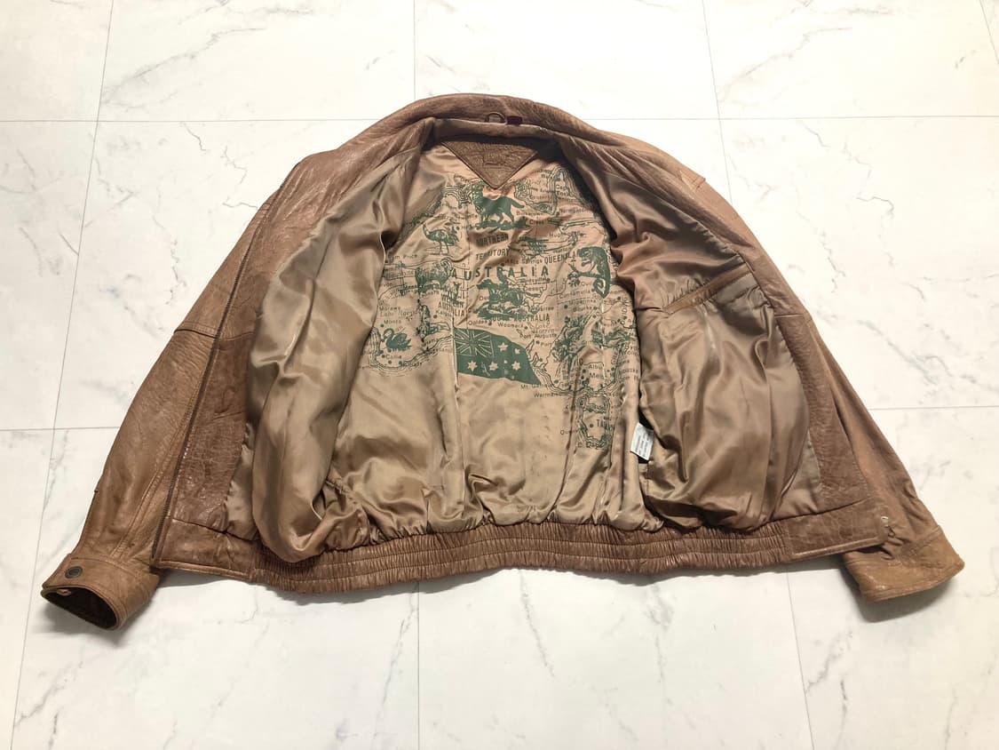 90s 호주 메리노 양가죽 램스킨 레더 봄버 자켓 105-110 상품이미지3