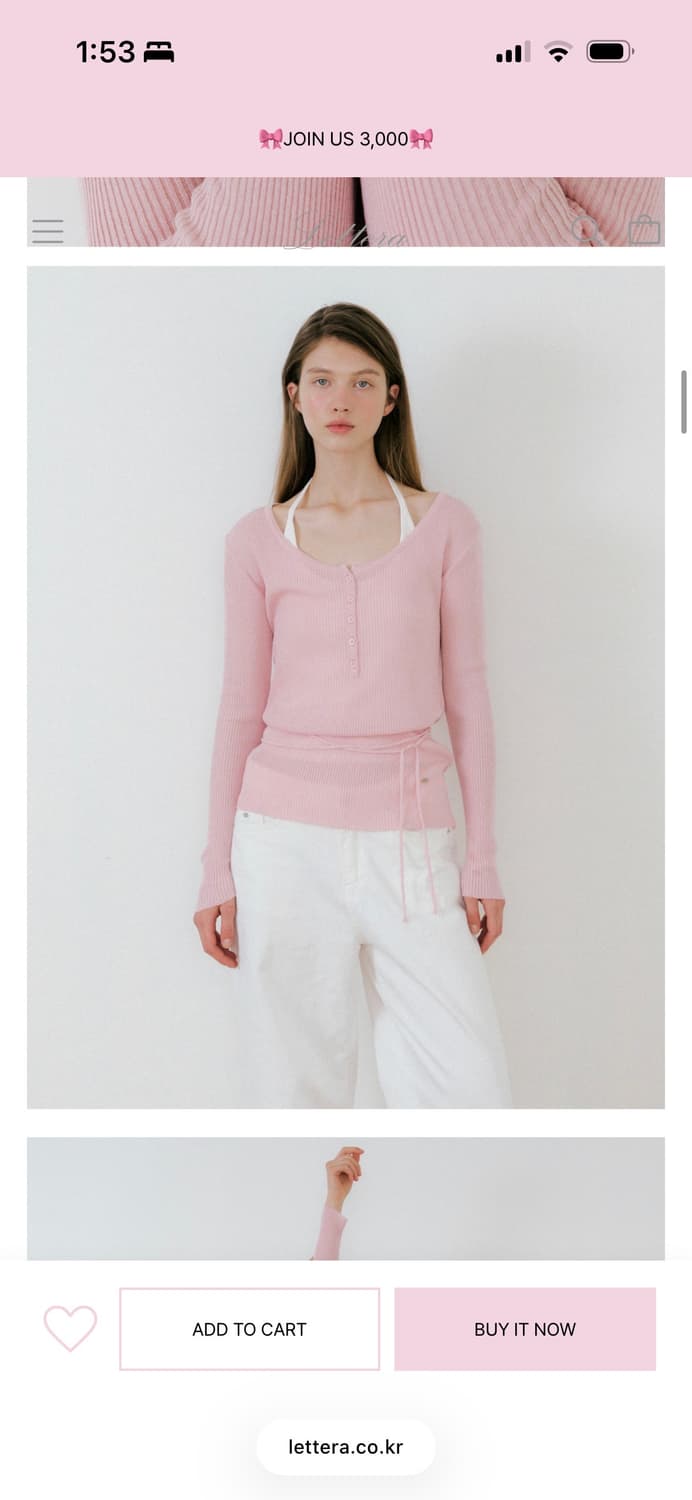 Lettera 레테라 롱 슬림 니트 라이트 핑크 상품이미지4