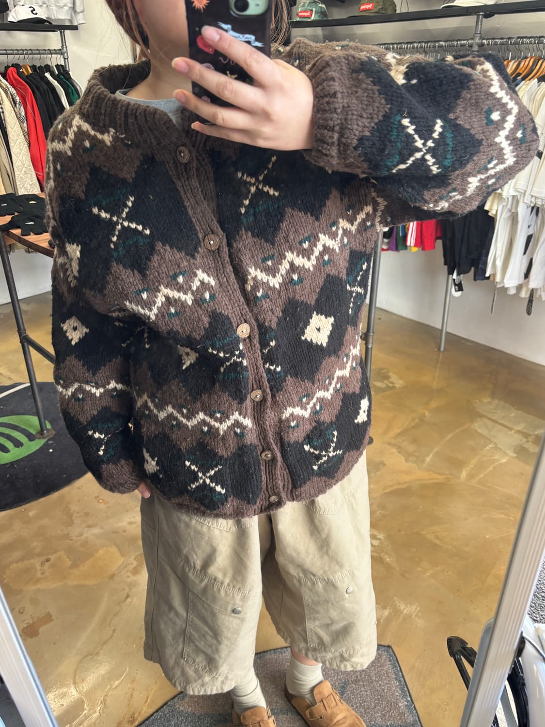빈티지 브라운 모리 가디건 상품이미지1