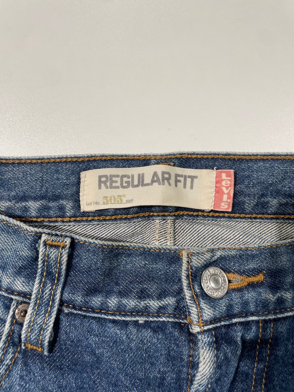 리바이스 505 중청 레귤러 핏 캣 워싱 데님 팬츠 상품이미지7