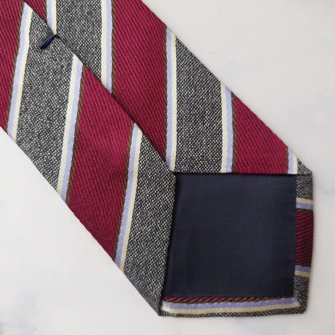 TIME 타임 실크 와인 스트라이프 넥타이 7.8cm A+등급 K2525 상품이미지7