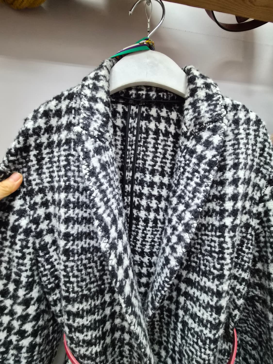 블루밍 울알파카  하운드투스 체크코트 상품이미지3