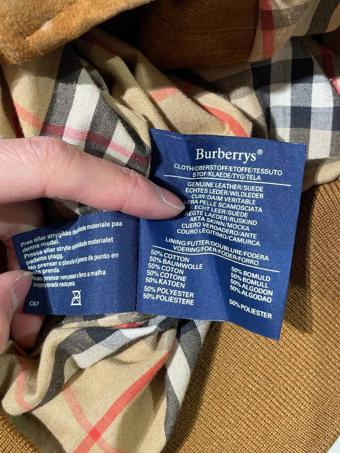 버버리 90’s 브라운 하이넥 스웨이드 집업 블루종 상품이미지8