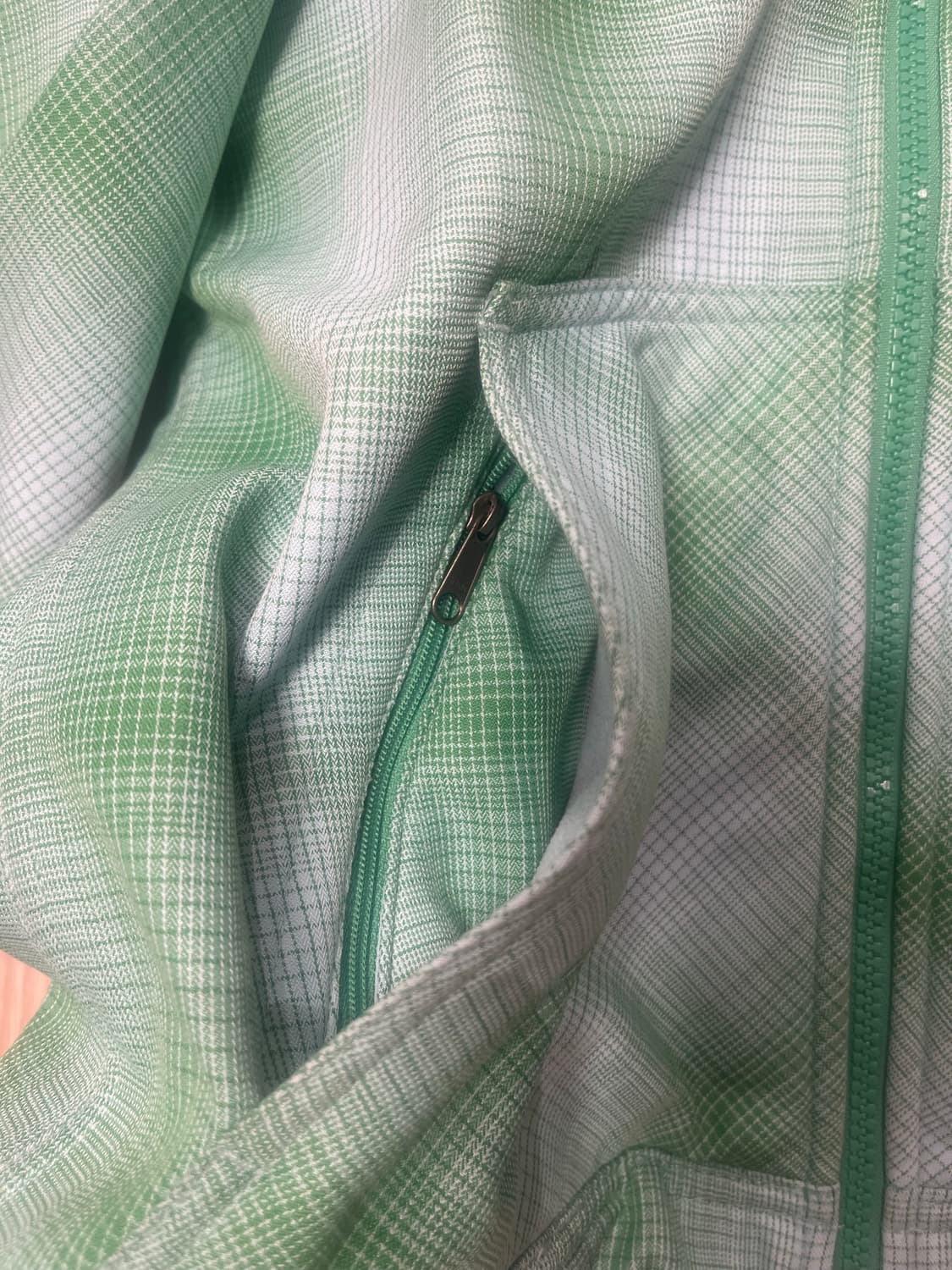 파타고니아 체크 패턴 플리스 후드 집업 상품이미지4