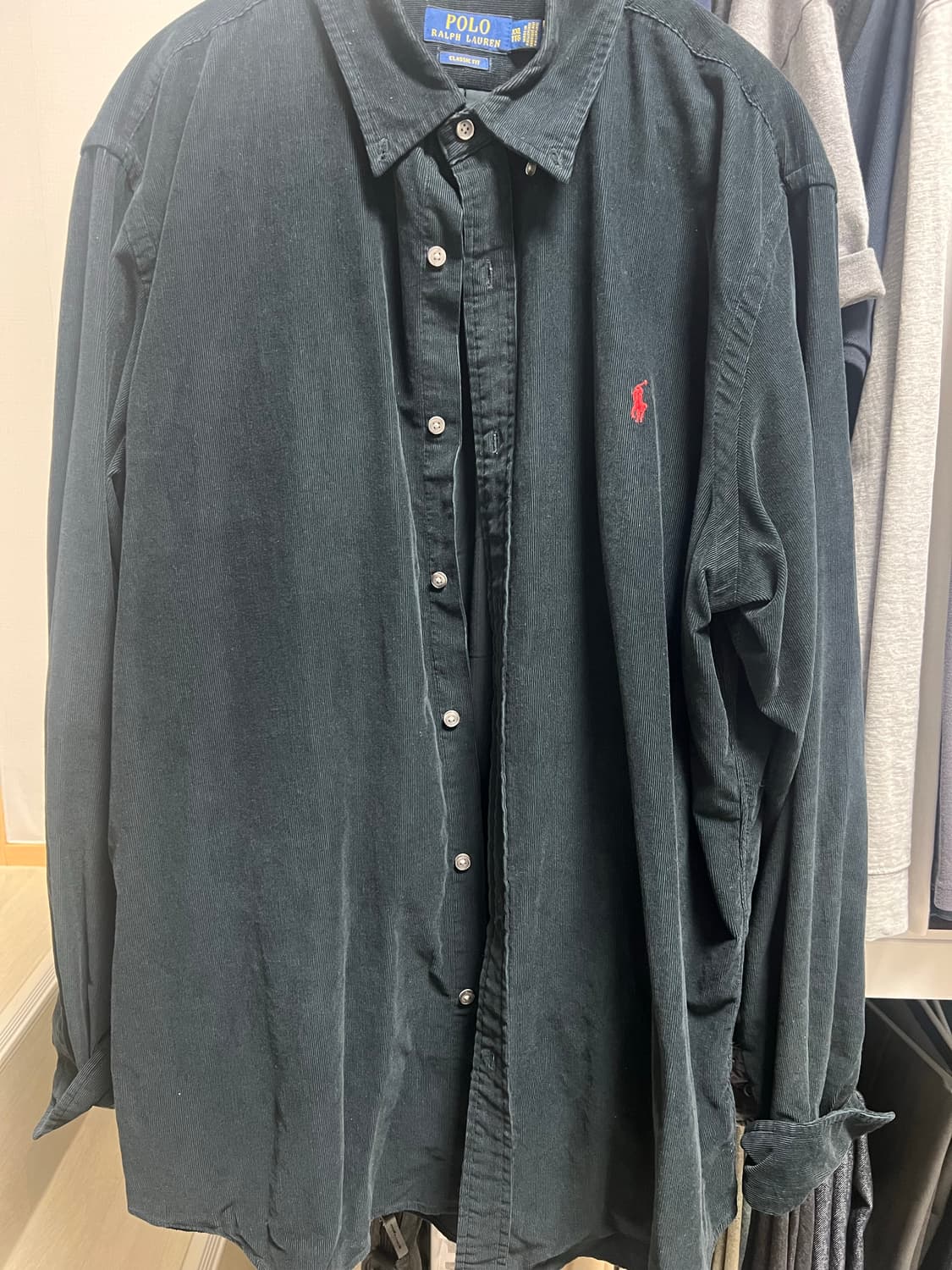 폴로 코듀로이 셔츠 블랙 클래식픽 XXL 상품이미지1