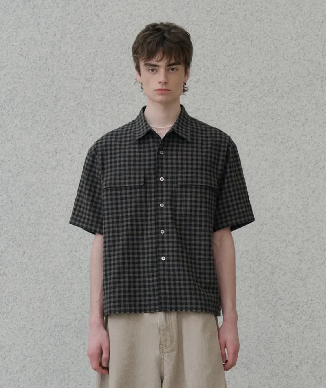 노운 tartan check crop shirts (sand brown) 상품이미지2