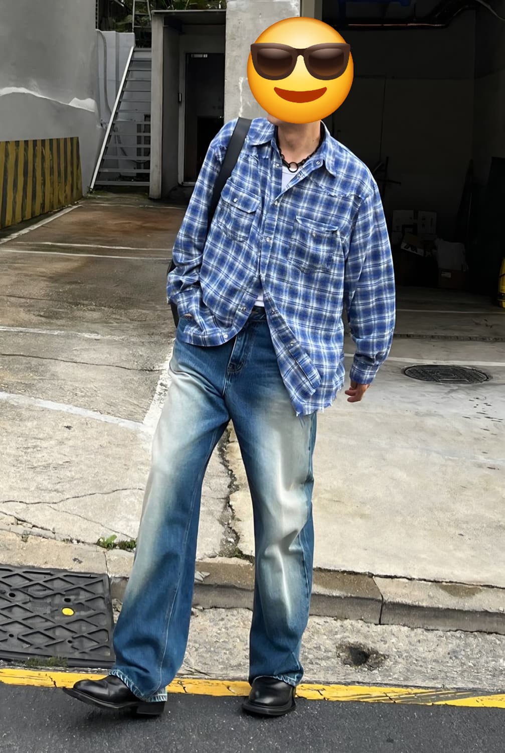 누아클레 옴브레 체크 웨스턴 블루 (라이즈 소희 착용) 상품이미지1