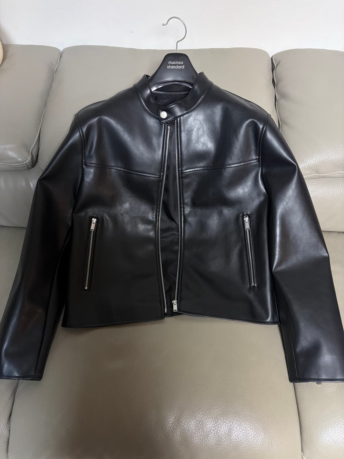 무신사 스탠다드 레더 레이서 자켓 상품이미지6