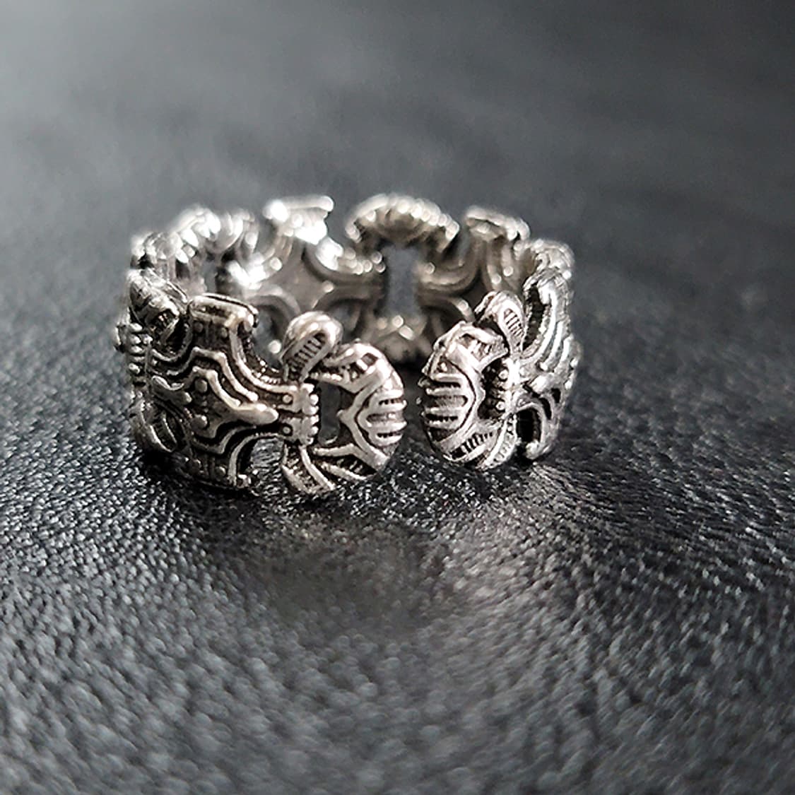 Drax 실버 남자 엔틱 빈티지 명품 기계 십자가 반지 상품이미지4
