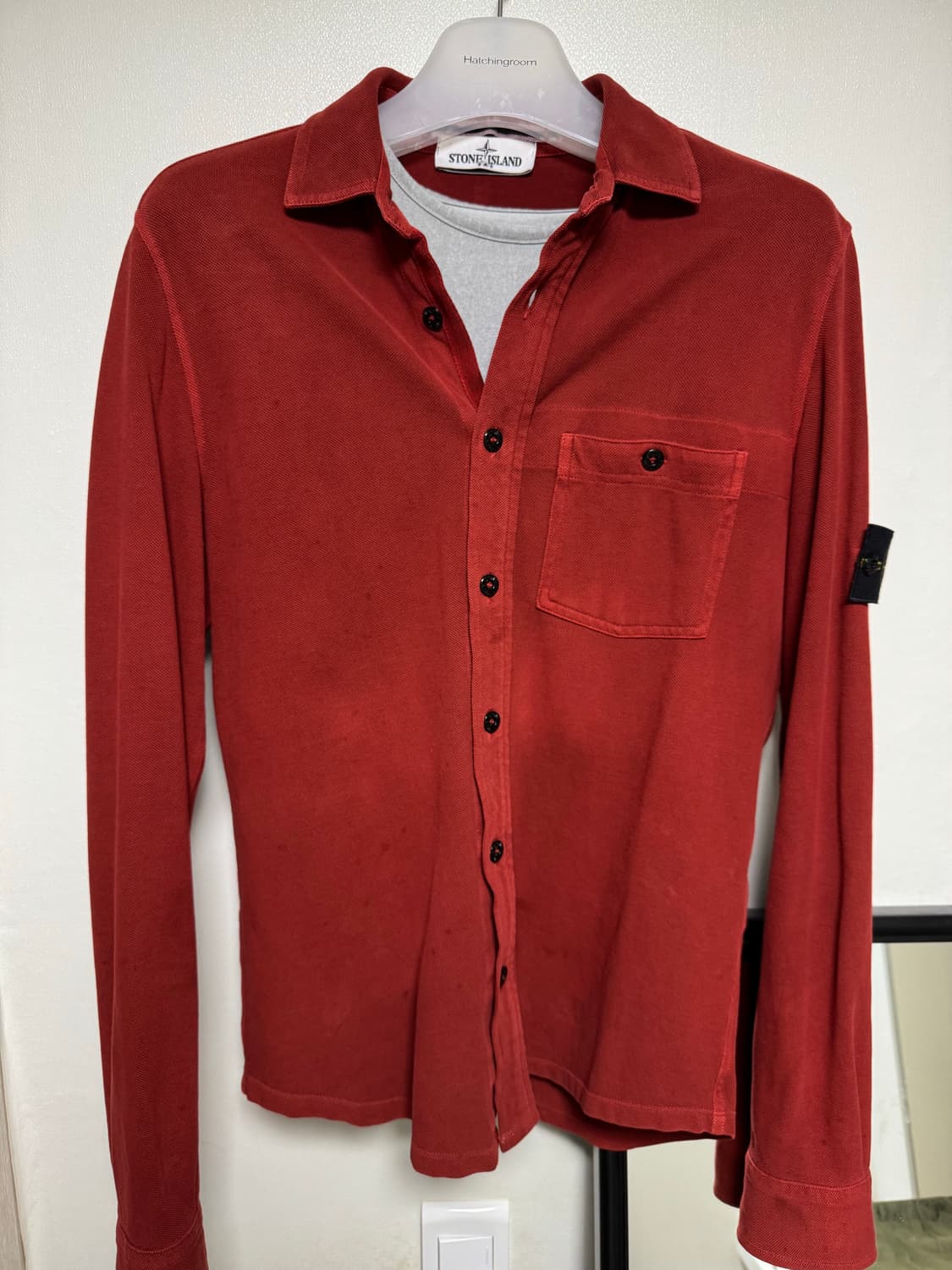 스톤아일랜드 레드 셔츠 m 상품이미지4