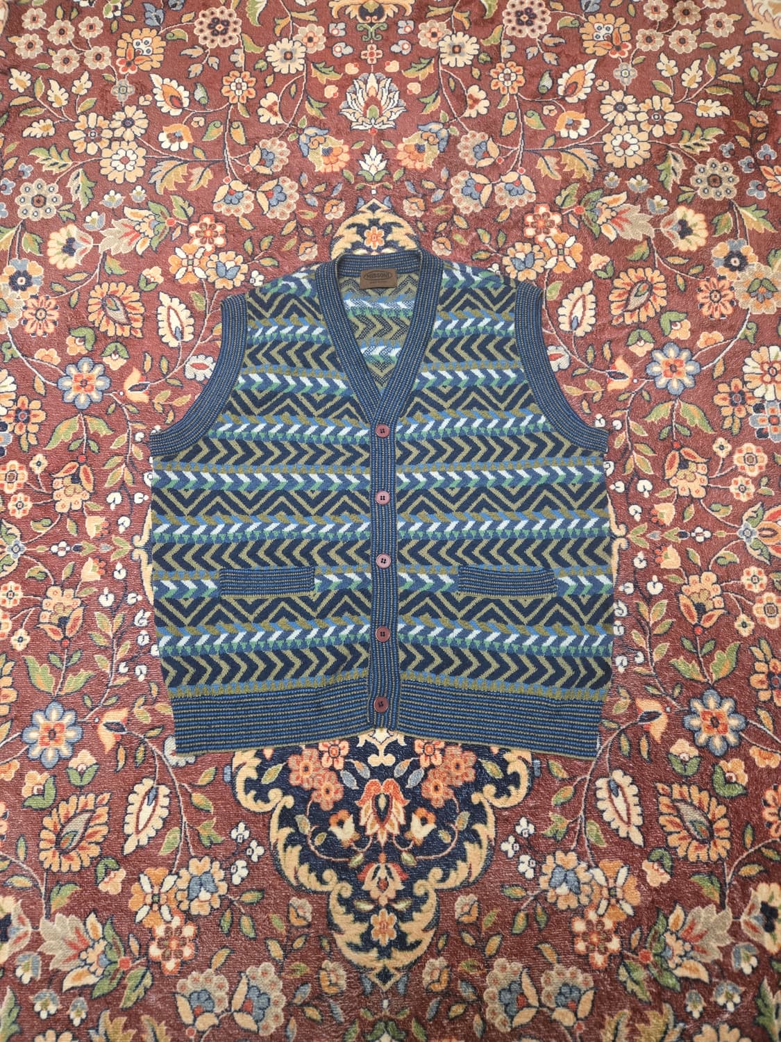  [L~XL] 미쏘니(Missoni) 지그재그 패턴 니트 베스트 조끼  상품이미지1